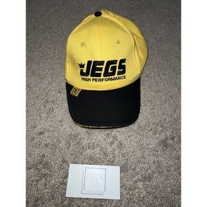 Jegs High Performance Racing Baseball Hat Cap Yellow And Black Adjustable